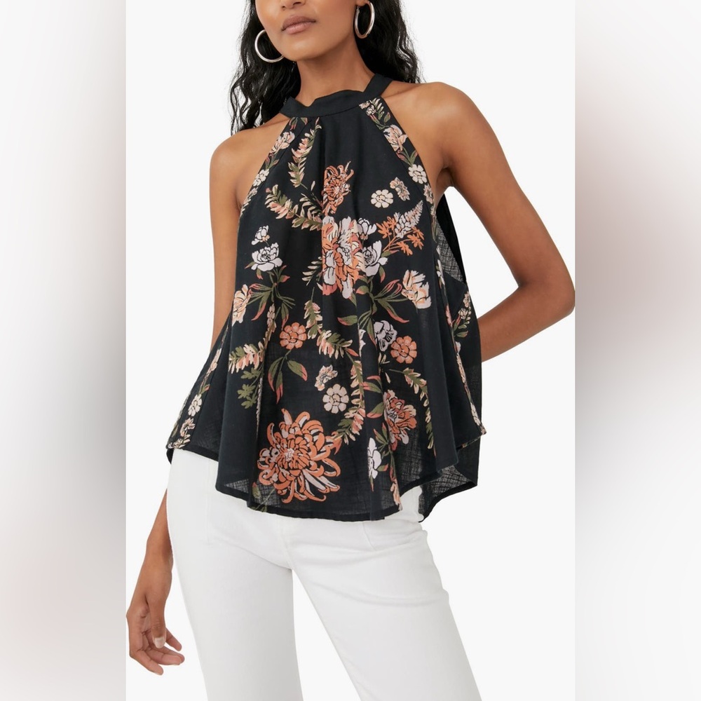Free People Emily Print Halter Tank
